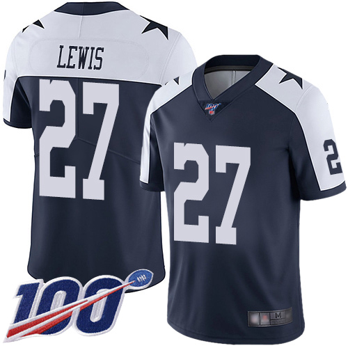 Men Dallas Cowboys Limited Navy Blue Jourdan Lewis Alternate 27 100th Season Vapor Untouchable Throwback NFL Jersey